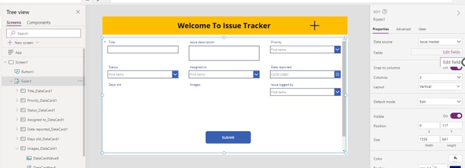 Issue Tracker, Power App and Power BI