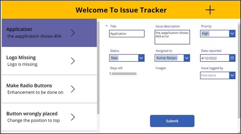 Issue Tracker, Power App and Power BI